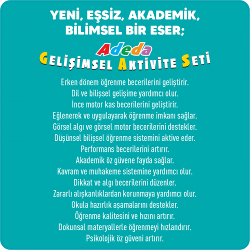 Adeda Gelişimsel Aktivite Seti 4-7 Yaş